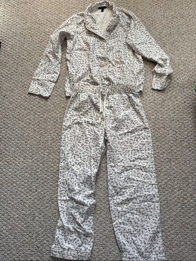 Cozy Cream Pajama Set with Navy Print - Banana Rep